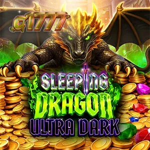 Tampilan visual naga emas di atas gulungan slot Sleeping Dragon Ultra Dark